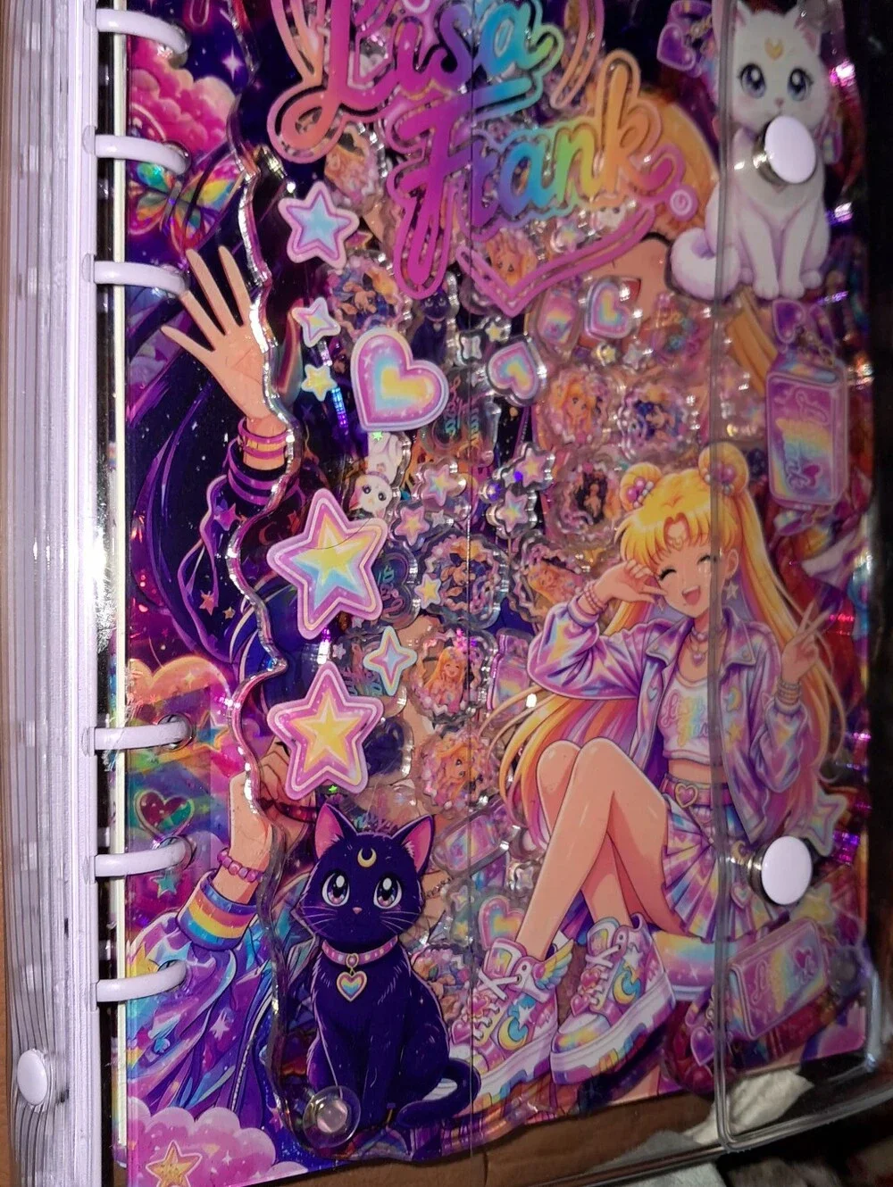 New! A5 Size Lisa Frank Sailor Moon Acrylic Shaker Notebook With paper